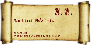 Martini Mária névjegykártya
